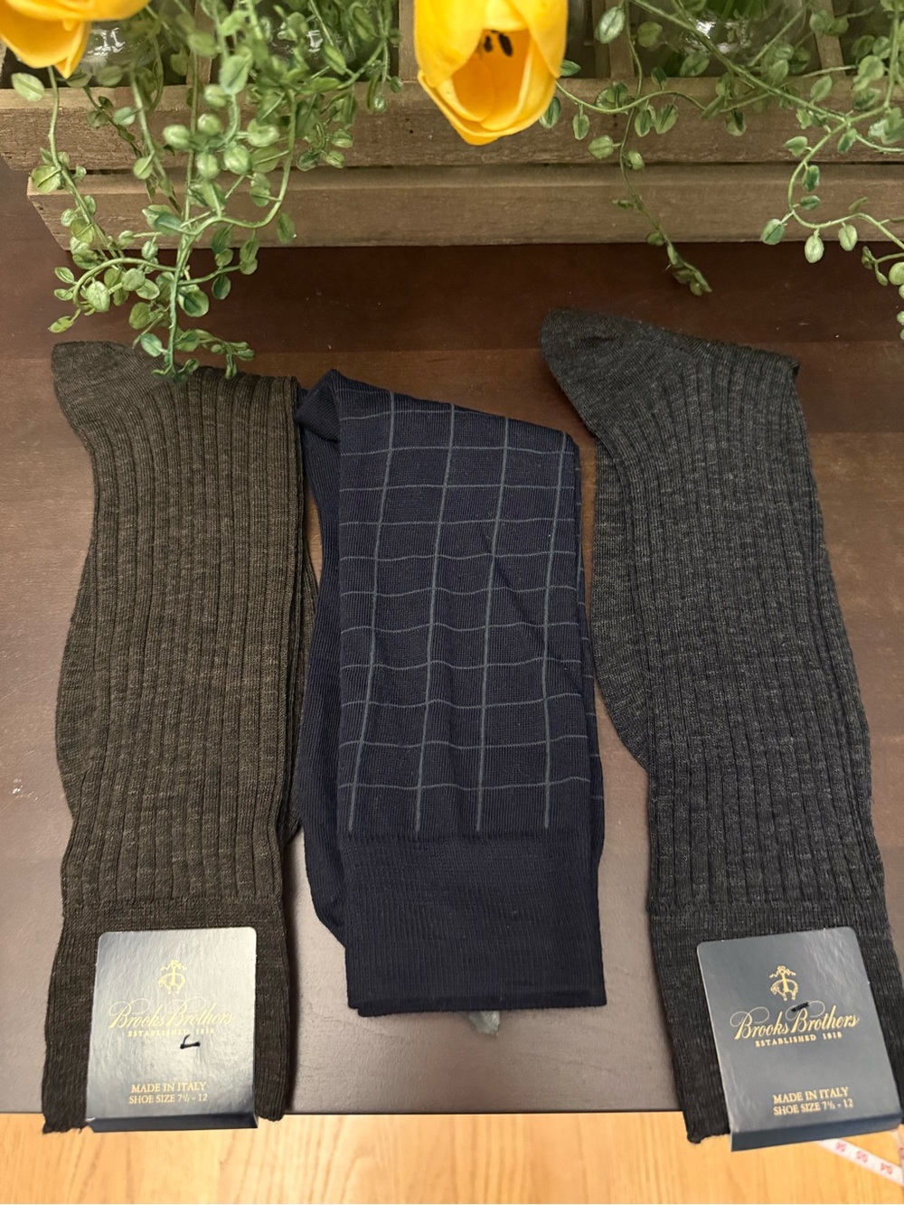 Brooks Brothers Ribbed and Windowpane Dress Socks - all NWT